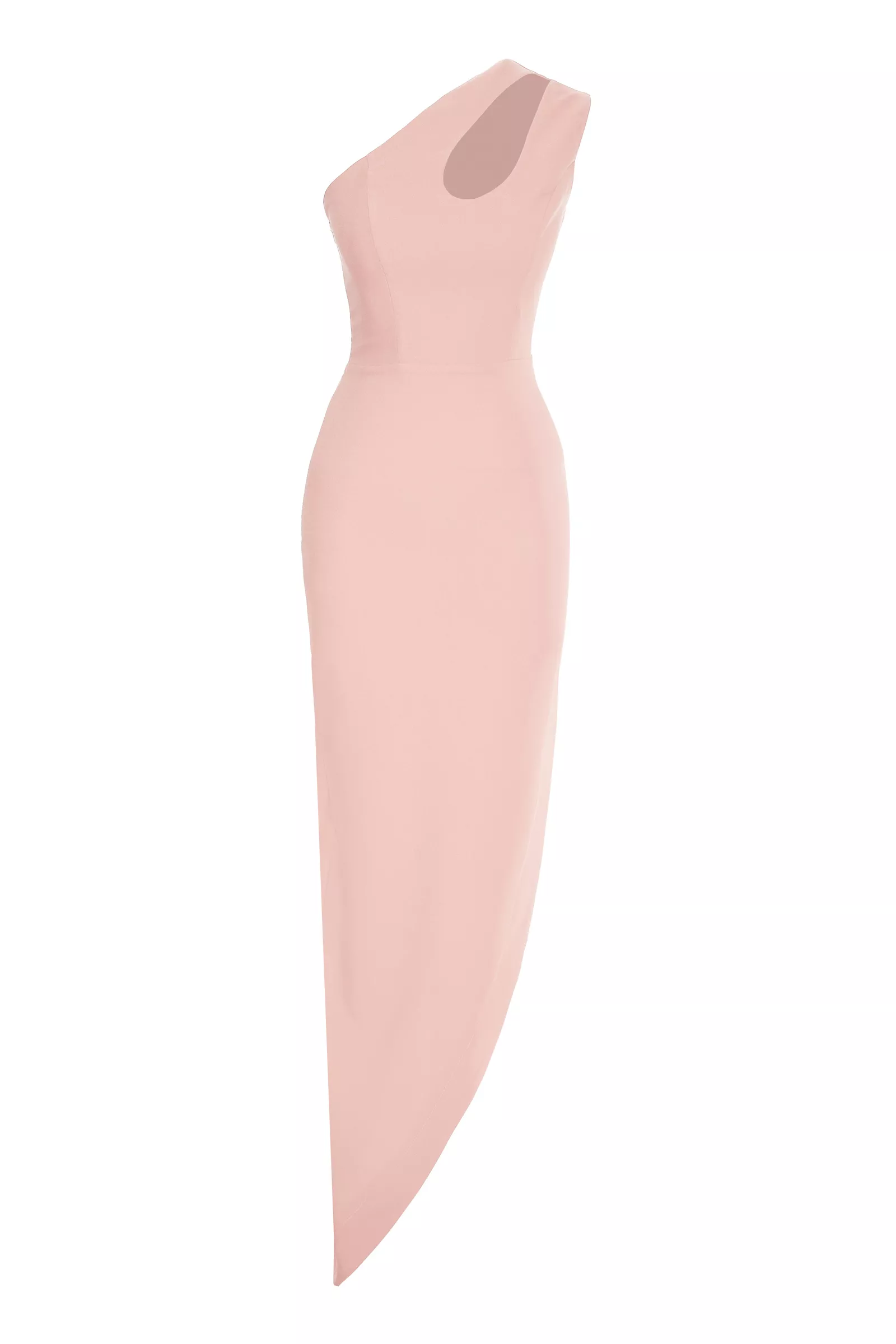 Blush Plus Size Crepe One Arm Long Dress