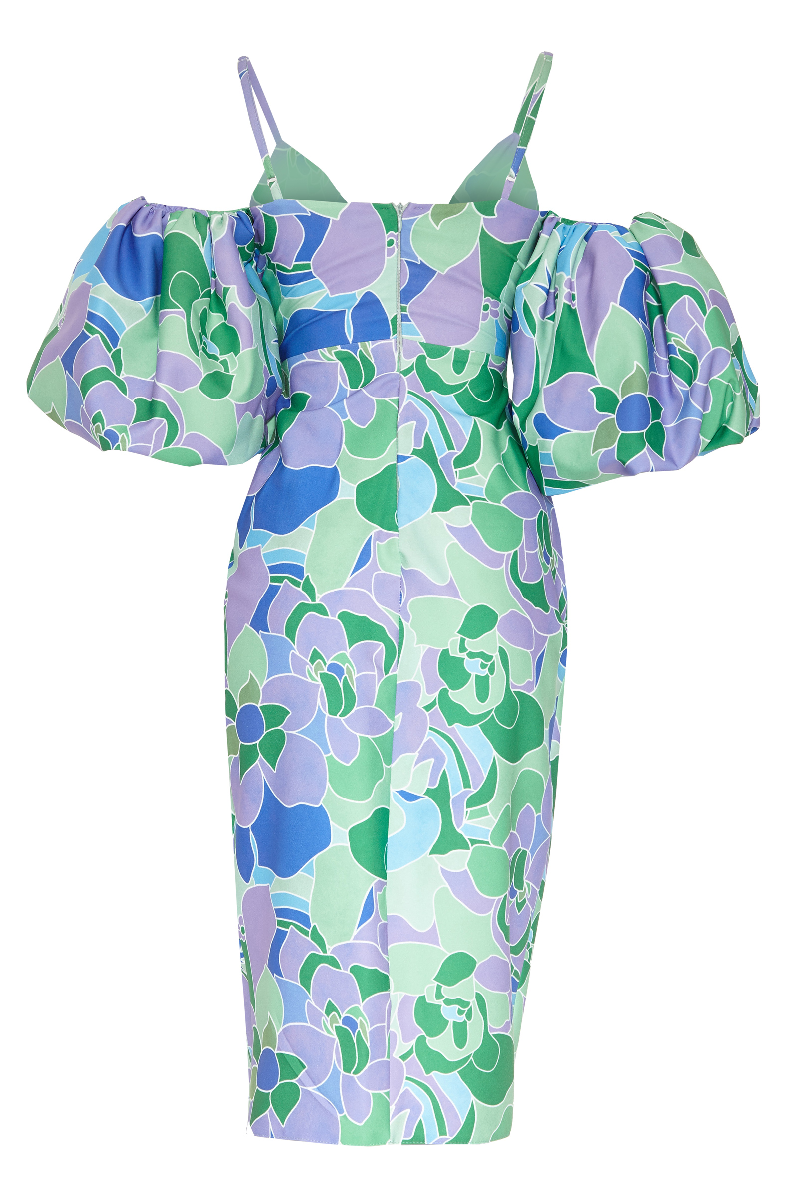 Printed Crepe Short Sleeve Midi Dress