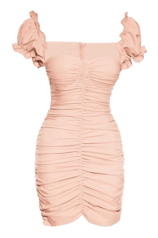 Light Pink Crepe Sleeveless Mini Dress-965042-048 | All | KeiKei